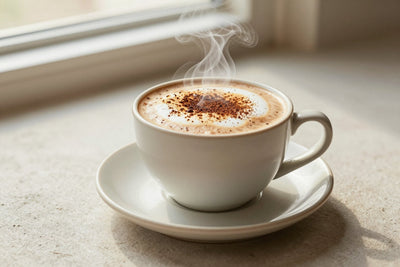 Toasted White Chocolate Mocha in a ceramic mug