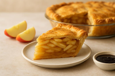 Slice of vanilla bean apple pie