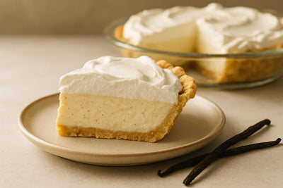 Slice of vanilla bean cream pie