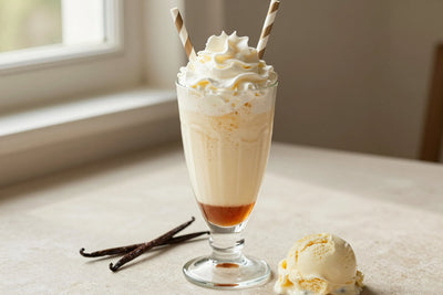 Vanilla Bean Cream Soda Float in a glass
