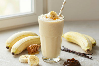 Vanilla Bean Dessert Smoothie in a glass