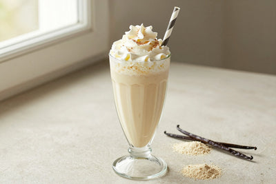 Vanilla Bean Malt in a glass
