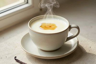 Vanilla Bean Milk in a ceramic mug