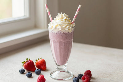Vanilla Berry Picnic Milkshake in a glass