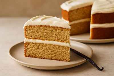 Slice of vanilla brown sugar cake