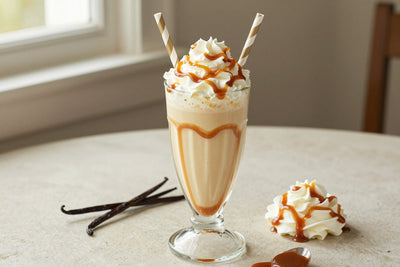 Vanilla Caramel Milkshake in a glass