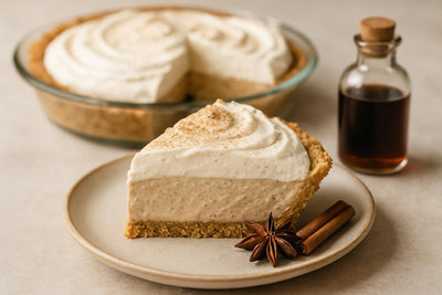 Slice of vanilla chai cream pie