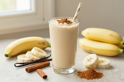 Vanilla Cinnamon Protein Smoothie in a glass