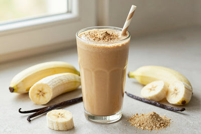 Vanilla Coffee Protein Smoothie in a glass