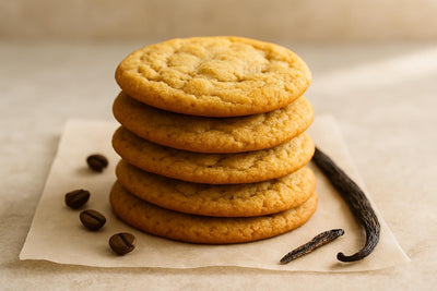Stack of vanilla espresso maple cookies