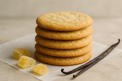 Stack of vanilla ginger cookies