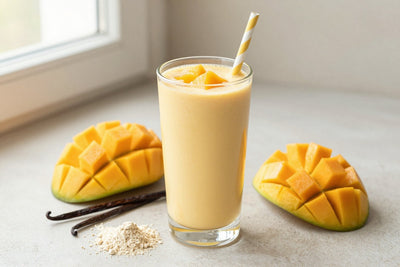 Vanilla Mango Protein Smoothie in a glass