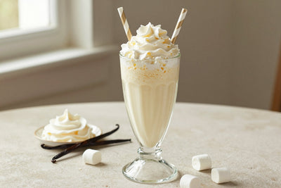Vanilla Marshmallow Milkshake in a glass
