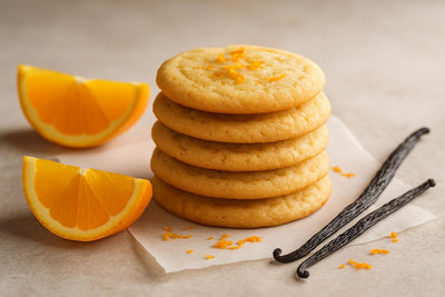 Stack of vanilla orange cardamom cookies