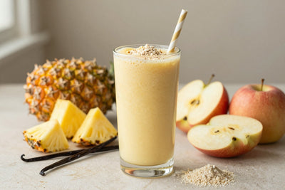Vanilla Pineapple Protein Smoothie in a glass