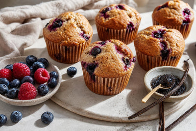 Vegan berry vanilla muffins