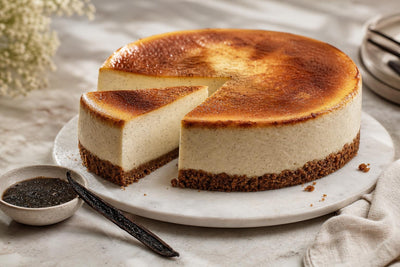 Vegan brown butter vanilla cheesecake