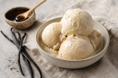Vegan brown butter vanilla ice cream