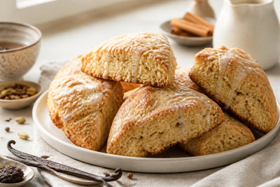 Vegan chai vanilla scones made with Madagascar vanilla
