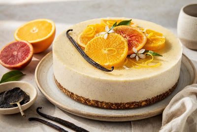 Vegan citrus vanilla cheesecake