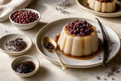 Vegan lavender vanilla pudding