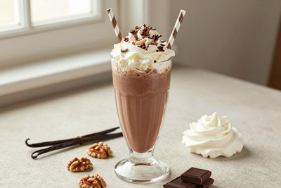 Walnut Chocolate Milkshake in a glass