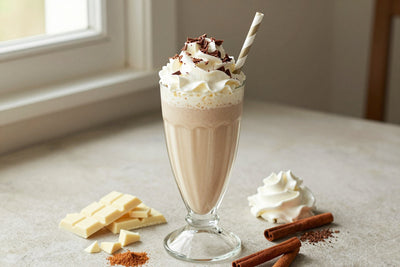 White Chocolate Cinnamon Milkshake in a glass