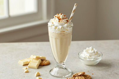 White Chocolate Cookie Milkshake in a glass
