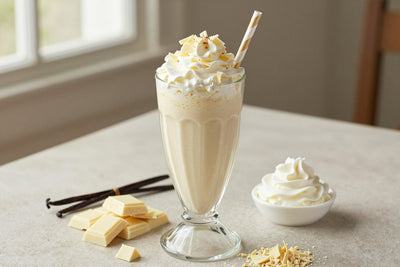 White Chocolate Milkshake in a glass