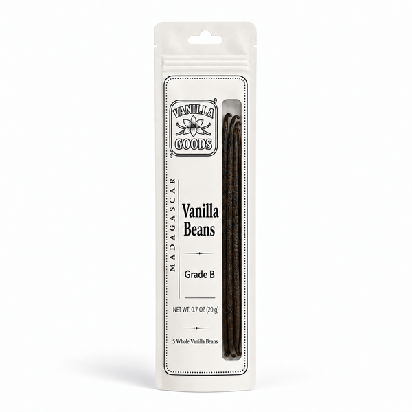 Madagascar Vanilla Beans, Grade B, 5 Beans