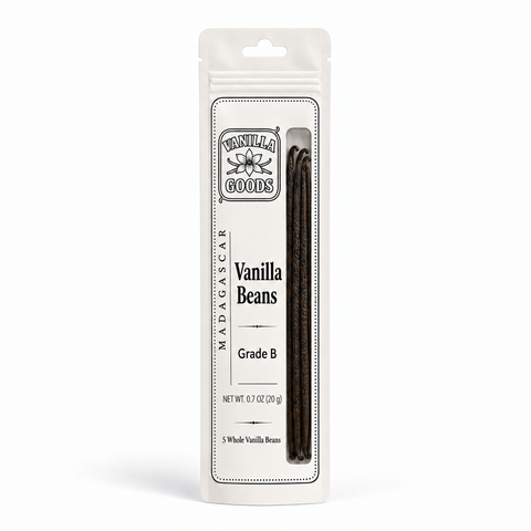 Madagascar Vanilla Beans, Grade B, 5 Beans