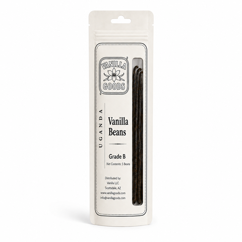 Uganda Vanilla Beans, Grade B, 5 Beans
