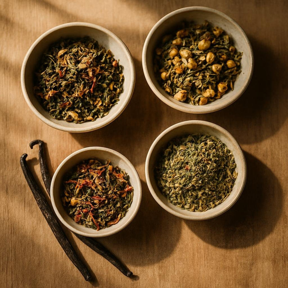 Turmeric Ginger Tea ingredients with vanilla bean pods