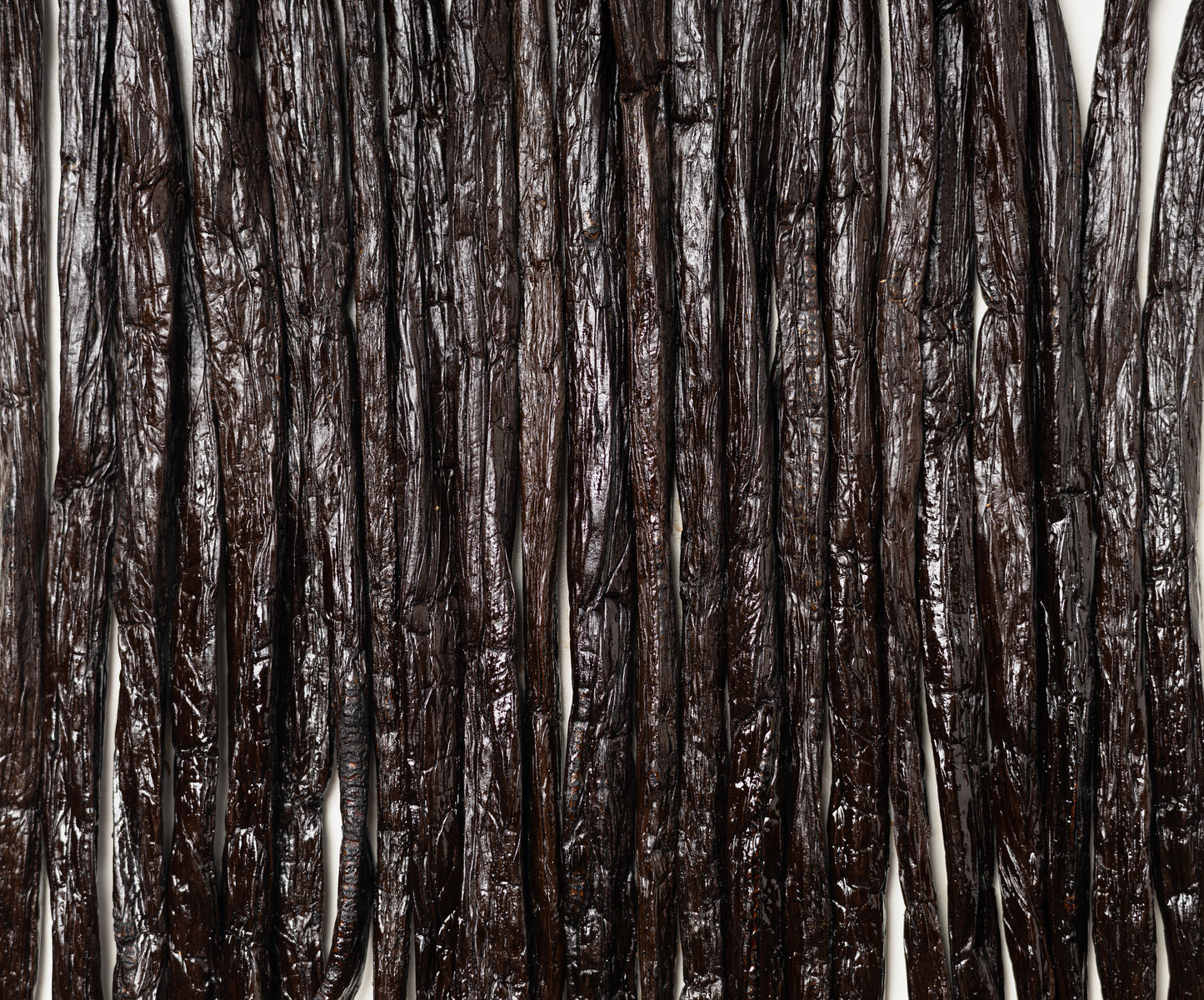 Close-up of Grade B Uganda Vanilla Beans