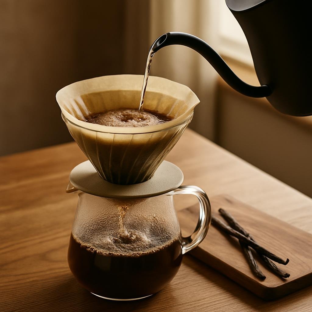 Brewing Whiskey Barrel-Aged Coffee with real vanilla