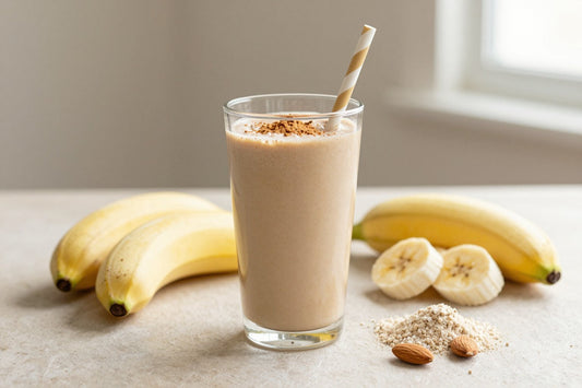 Almond Butter Berry Protein Smoothie in a glass