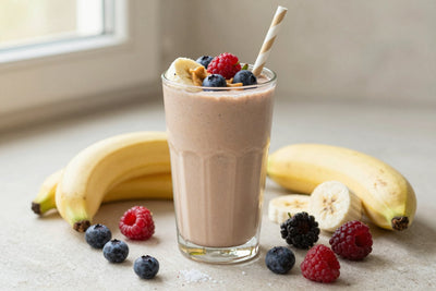 Almond Butter Berry Smoothie in a glass