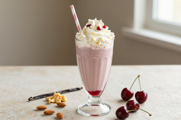 Almond Cherry Milkshake in a glass