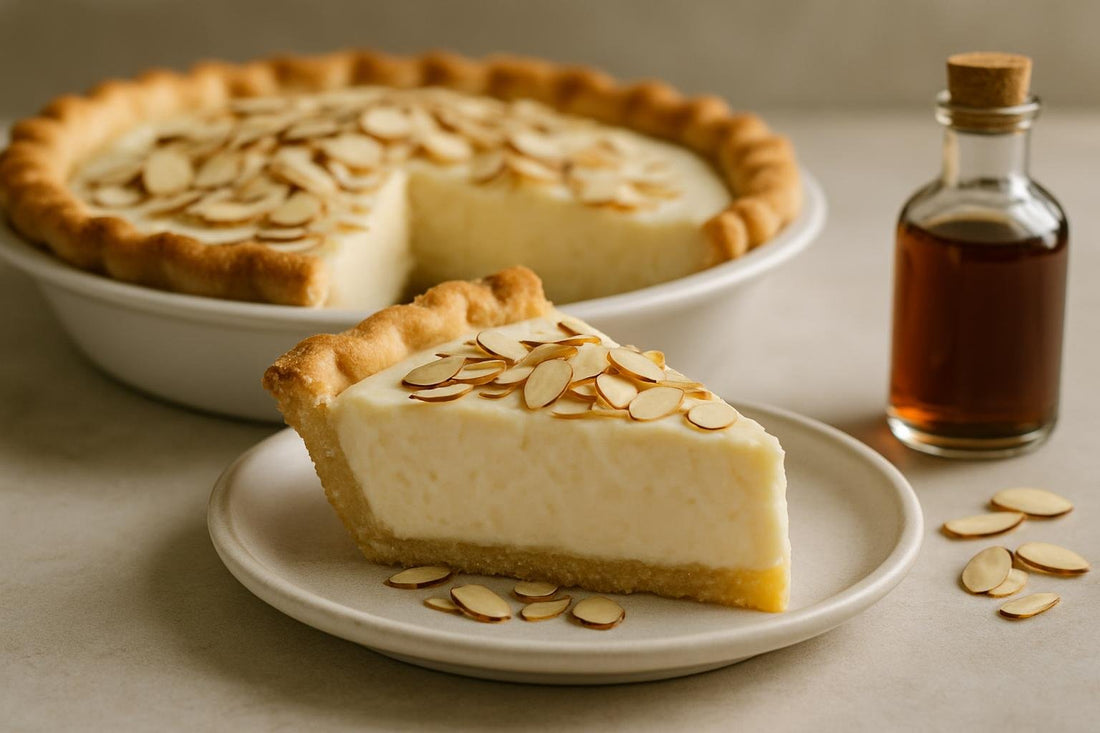 Slice of almond cream pie