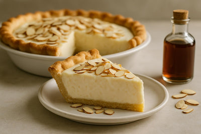 Slice of almond cream pie