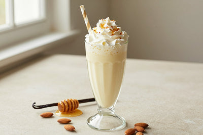 Almond Honey Milkshake in a glass