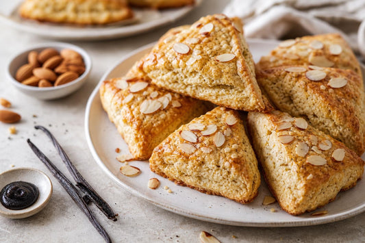 Almond vanilla scones made with Mexican vanilla