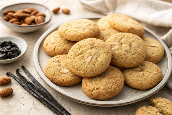 Almond vanilla cookies made with Ugandan vanilla