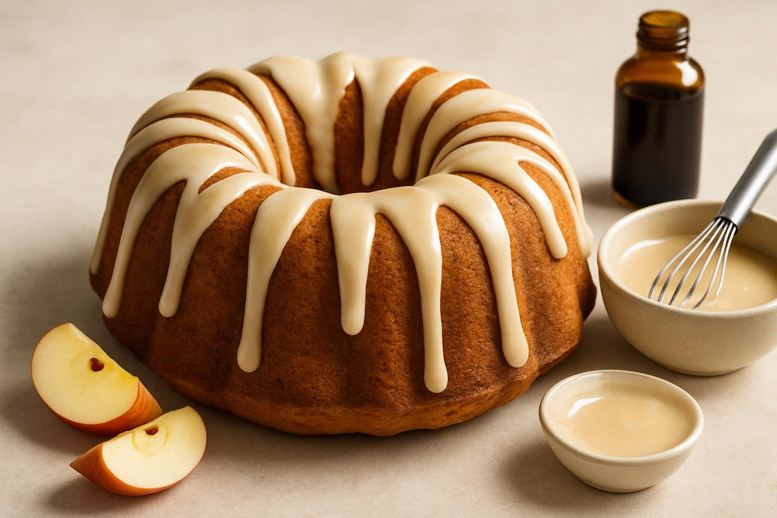 Bundt cake drizzled with apple cider icing