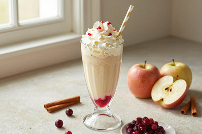 Apple Cranberry Milkshake in a glass