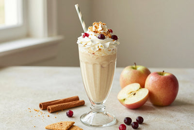 Apple Cranberry Pie Milkshake in a glass
