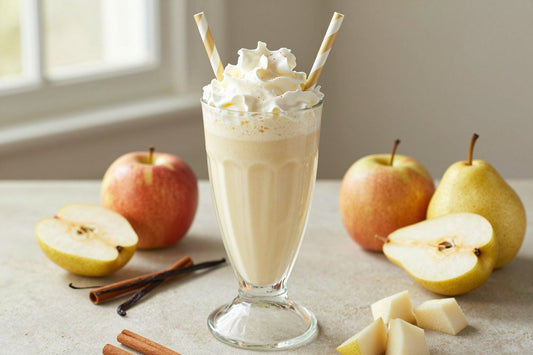 Apple Pear Milkshake in a glass