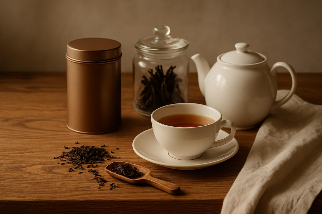 Assam tea estate in India's Brahmaputra Valley with hand-plucked tea leaves