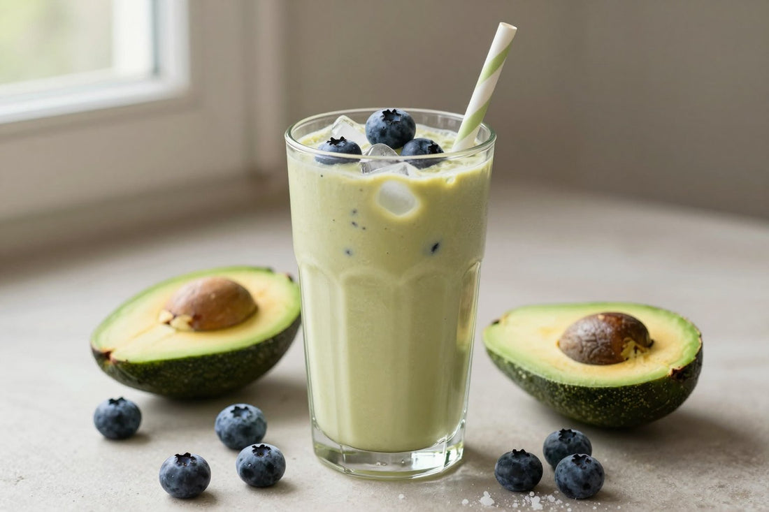 Avocado Blueberry Smoothie in a glass
