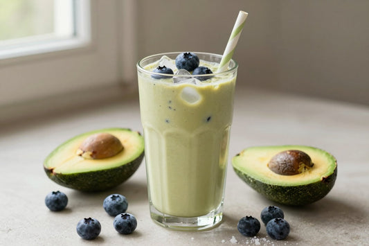 Avocado Blueberry Smoothie in a glass